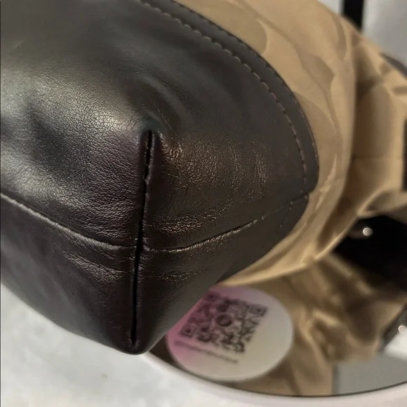 Coach Metallic Bronze and Beige Handbag 2012 - EUC - Picture 6 of 14